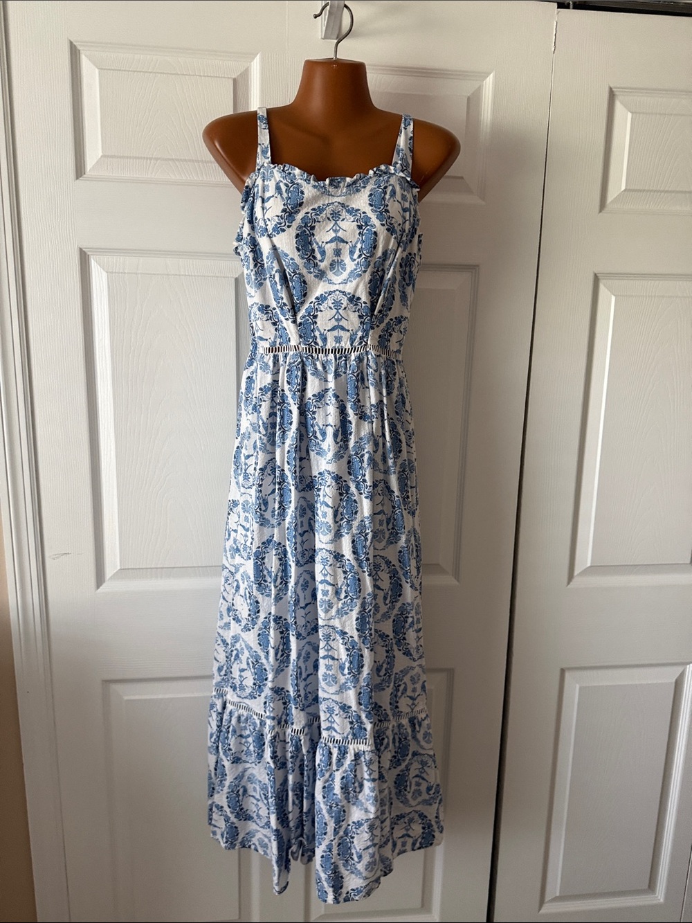 Liz Claiborne Blue and White Maxi Dress
